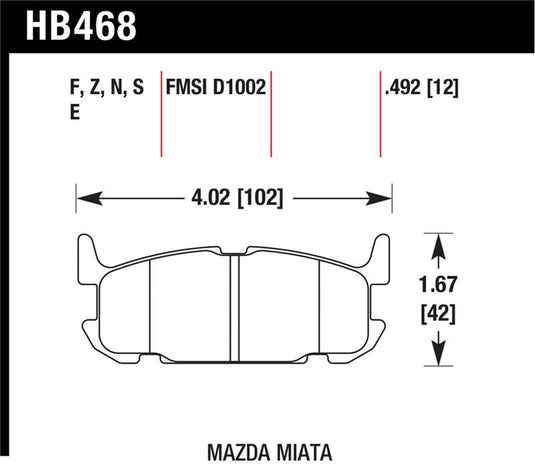 Hawk Performance HB468E.492 HAWK Blue 9012 Brake Pad Sets