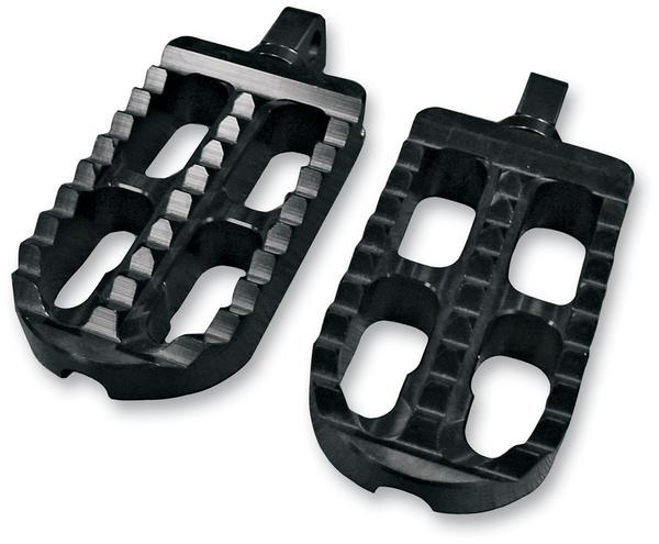 Joker Machine 08-56-1 Adjustable Serrated Footpegs - 4 1/2in. L x 2 1/2in. W x 1in. Thick - Black Anodized