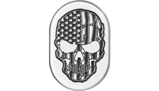 Figurati Designs FD27-AC-SS-RT Antenna Cover - Mirror Polish with Contrast Cut American Flag Skull