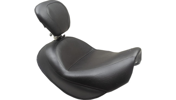 Mustang 89206 Wide Touring Solo Seat with Driver Backrest - Black