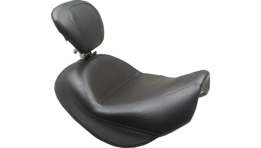 Mustang 89206 Wide Touring Solo Seat with Driver Backrest - Black