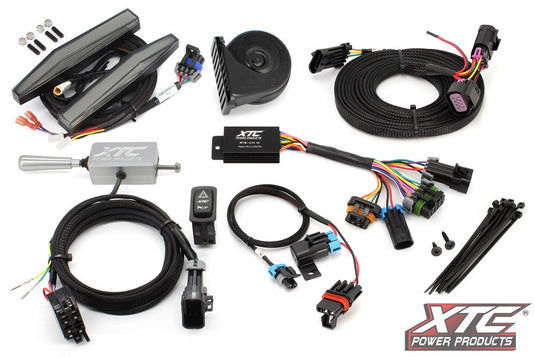 Xtc Power Products ATS-L-POL-RCBU-DRL Auto Turn Signal Kit - with Billet Lever and Front DRL Lights Pol