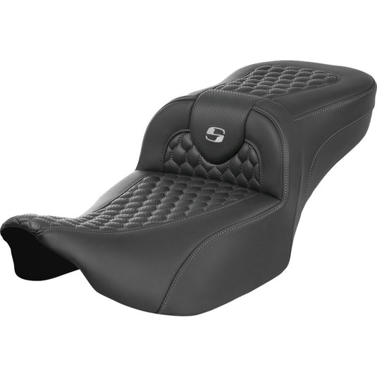 Saddlemen 823-07-19005 Extended Reach Roadsofa HC Seat without Drivers Backrest - Silver Stitching