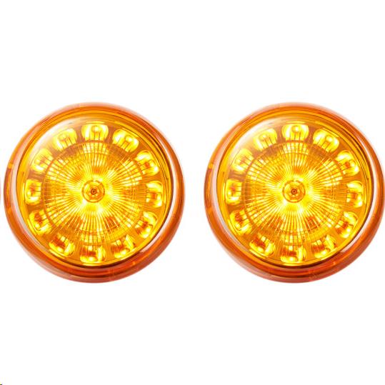 Custom Dynamics PB-A-1156 Probeam Bullet Bezel LED Turn Signal Inserts for Models with 1156 Contact Bases - Amber