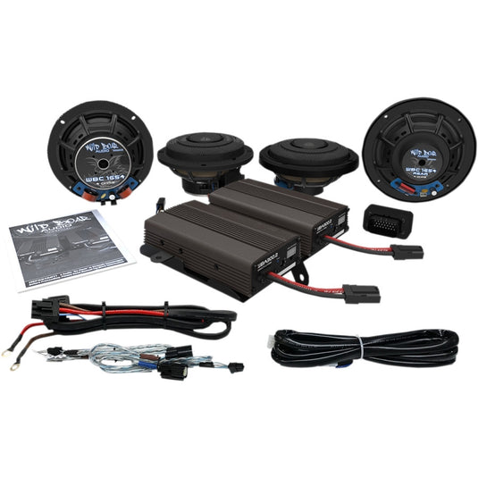 Wild Boar Audio WBA ULTRA KIT SE Ultra Front and Rear Speaker Kit with 600w Amp CVO