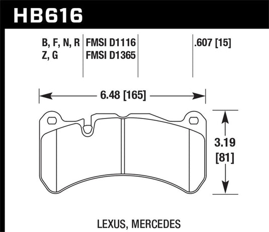 Hawk Performance HB616Z.607 HAWK Ceramic Brake Pad Sets