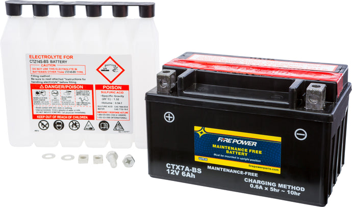 Fire Power CTX7A-BS Sealed AGM Battery