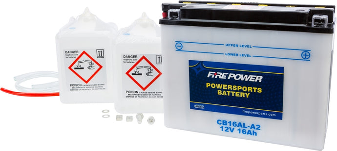 Fire Power CB16AL-A2 Conventional 12V Heavy Duty Battery With Acid Pack