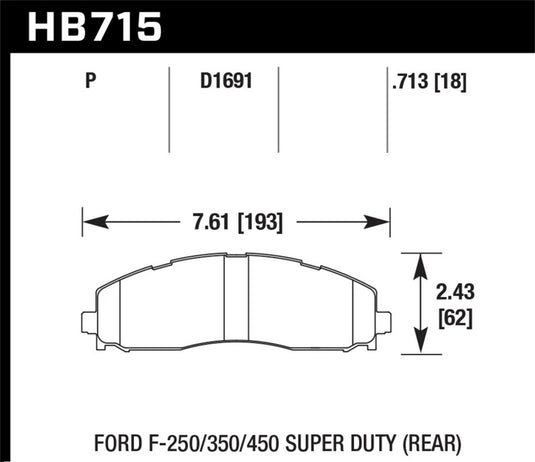 Hawk Performance HB715Y.713 HAWK LTS Brake Pads