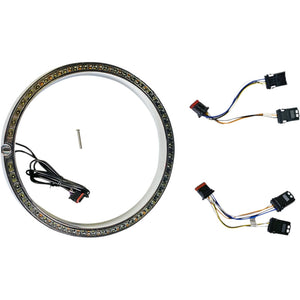 Custom Dynamics PB-7TR-AW-1C Probeam Amber/White Headlamp Trim Ring with Standard Turn Signal - Chrome