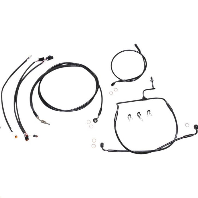 Magnum 486831 Black XR Handlebar Installation Kit with Black Fittings for 12-14in. Ape