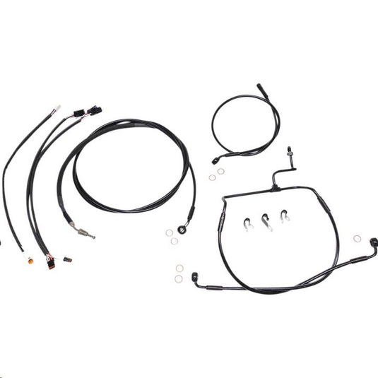 Magnum 486831 Black XR Handlebar Installation Kit with Black Fittings for 12-14in. Ape