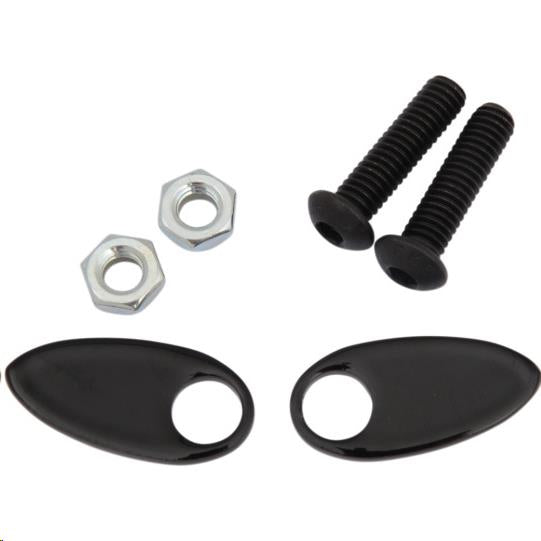 Cycle Visions CV-4813B Rear Turn Signal Cover Plates - Black Powdercoat