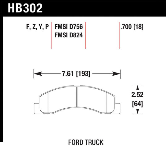 Hawk Performance HB302P.700 HAWK Super Duty Brake Pad Sets