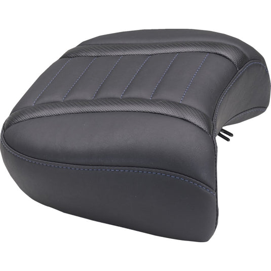 Mustang 88420SB Deluxe Touring Wide Passenger Seat - Sky Blue Stitching