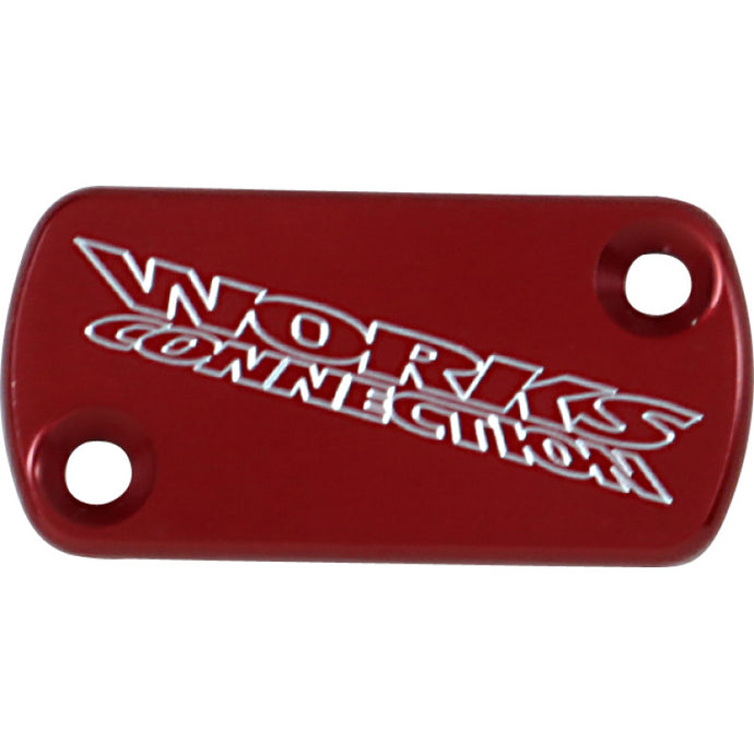 Works Connection 21-005 Anodized Billet Aluminum Front Brake Reservoir Cover - Red