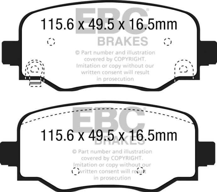 Ebc DP42237R EBC Yellowstuff Brake Pad Sets