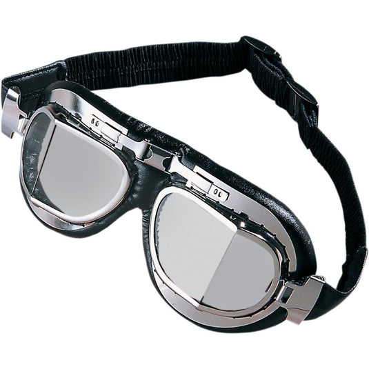 Drag Specialties Red Baron Goggles (Stainless Steel)