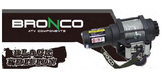Bronco AC-12025 3500lb. Black Edition Winch with Gray Synthtic Rope