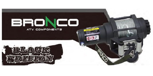 Bronco AC-12025 3500lb. Black Edition Winch with Gray Synthtic Rope
