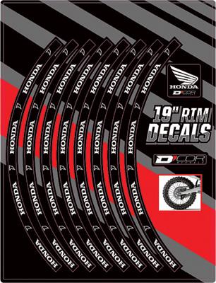 Dcor 40-80-119 Rim Decal - Honda 19in. - Rear