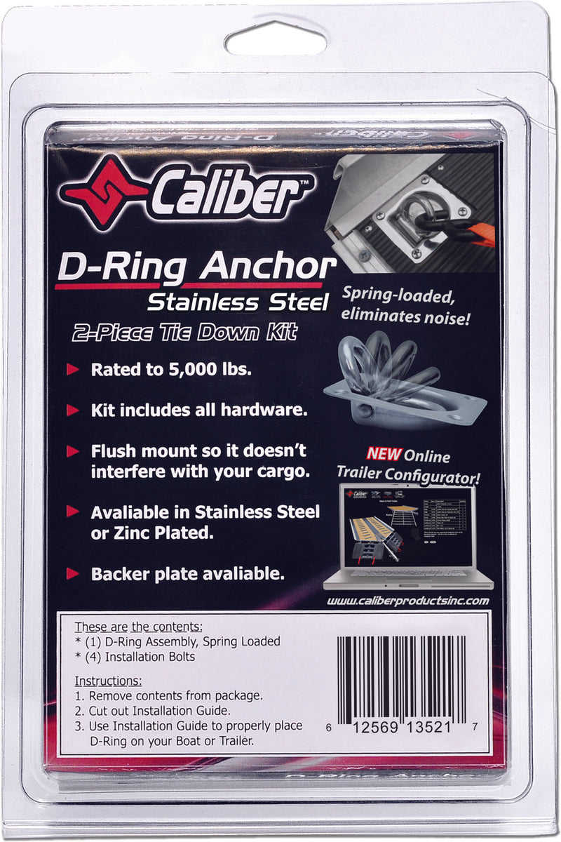 Load image into Gallery viewer, Caliber Products 13521 Stainless Steel Trailer D-Ring Anchor Kit
