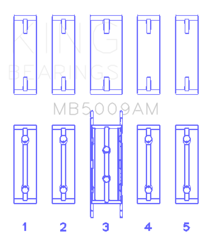 Load image into Gallery viewer, King Engine Bearings MB5009AM KING Main Bearings
