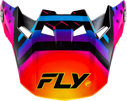 Fly Racing Visor for Formula CC Tektonic Helmets - Black/Sunset - Youth Lg/Adult Sm