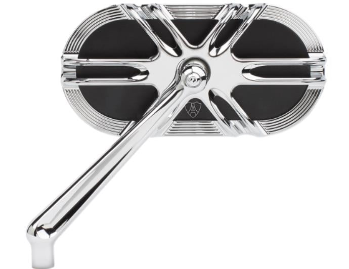 Arlen Ness 13-165 Caged Series Deep Cut Mirror - Left - Chrome