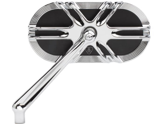 Arlen Ness 13-165 Caged Series Deep Cut Mirror - Left - Chrome