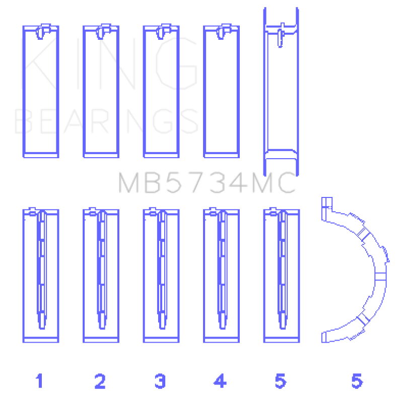 Load image into Gallery viewer, King Engine Bearings MB5734MC KING Performance Main Bearings

