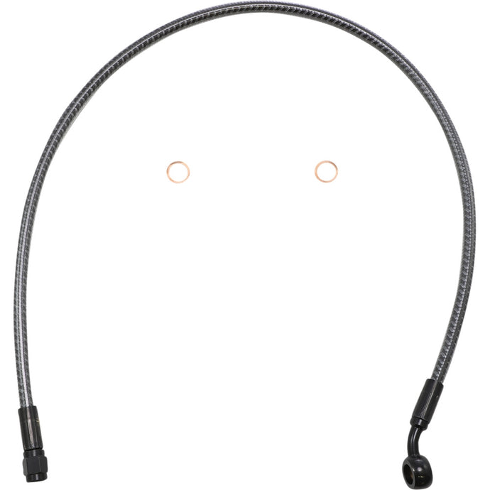 Magnum 77127 Karbonfibr Designer Series ABS Front Upper Brake Line - 10mm,35deg. Banjo - 27in