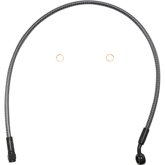 Magnum 77127 Karbonfibr Designer Series ABS Front Upper Brake Line - 10mm,35deg. Banjo - 27in