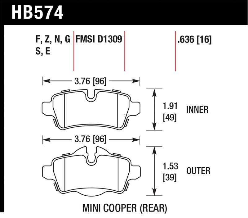 Load image into Gallery viewer, Hawk Performance HB574N.636 HAWK HP+ Brake Pad Sets
