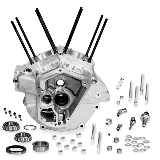 S&S Cycle 31-0055 Super Stock Big Twin Alternator Style Crankcase - Black, Stock Bore