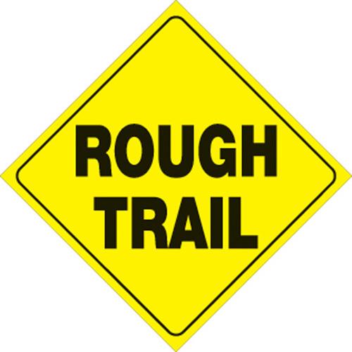 Voss 418 RT YR 12x12in. Reflective Trail Sign - Rough Trail (Yellow/Black)