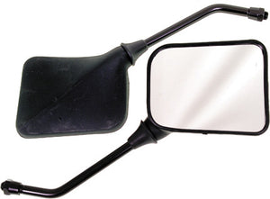 Emgo 20-46210 Universal Rectangular Mirror - Matte Black - 118mm x 85mm - 10mm Thread - Both