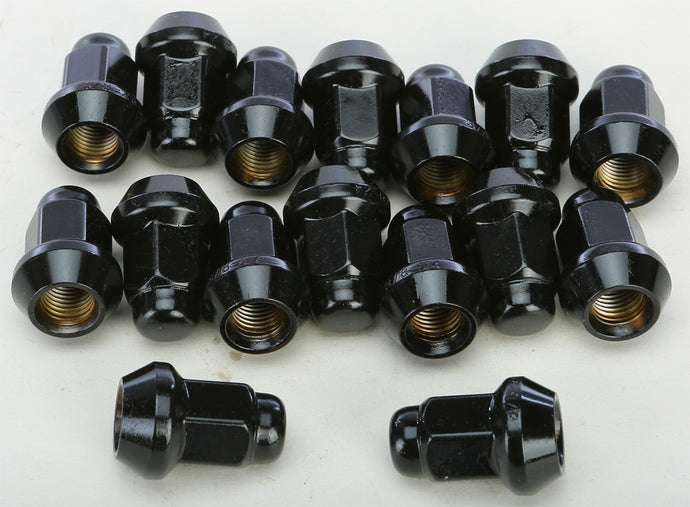 Awc ALUGB-13BX 3/8 in -24 60' Tapered Black Lug Nut 14mm Head - 16 pack