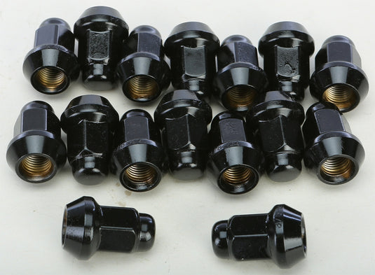 Awc ALUGB-13BX 3/8 in -24 60' Tapered Black Lug Nut 14mm Head - 16 pack