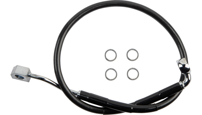 Drag Specialties 1741-6349 Black Vinyl Coated Standard Length ABS Stainless Steel Rear Brake Line Kit