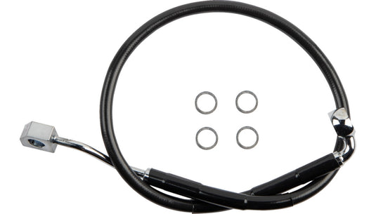 Drag Specialties 1741-6349 Black Vinyl Coated Standard Length ABS Stainless Steel Rear Brake Line Kit