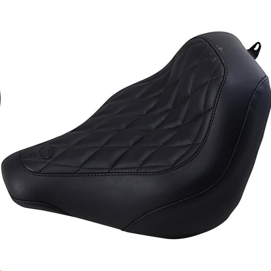 Mustang 83035 Wide Tripper Solo Seat - Diamond Stitch - Black