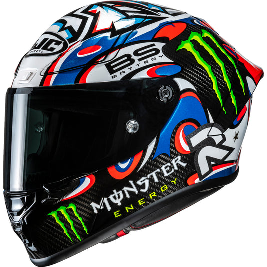 Hjc RPHA 1N V2 Carbon Quartararo Le Mans III Helmet (X-Large, Blue/Red (MC-21))