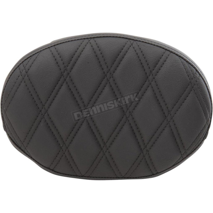 Drag Specialties 0822-0428 Oval Sissy Bar Pad - Double Diamond - Black Stitch
