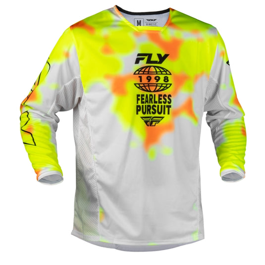 Fly Racing Kinetic Blur Jersey (XX-Large, White/Hi-Vis/Orange)