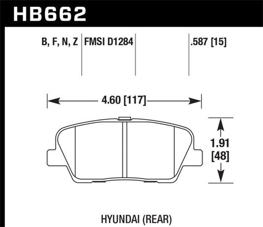 Hawk Performance HB662F.587 HAWK HPS Brake Pad Sets