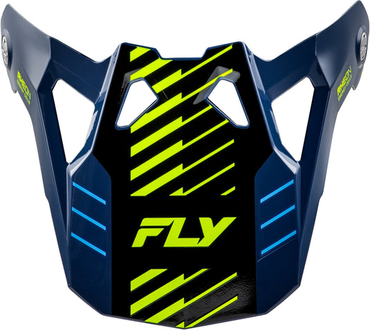 Fly Racing Visor for Fly Formula CP Slice Helmet - Navy/Hi-Vis-White - XL-2XL