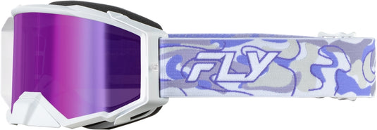 Fly Racing Zone Pro Goggles (One Size Fits Most, Swirl White/Purple)