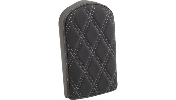 Drag Specialties 0822-0441 Backrest Pads For Square And Round Sissy Bars - Double Diamond - Silver Stitch