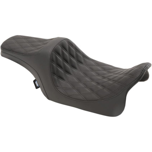 Drag Specialties 0801-1114 Predator III Seat - Double Diamond - Black Thread